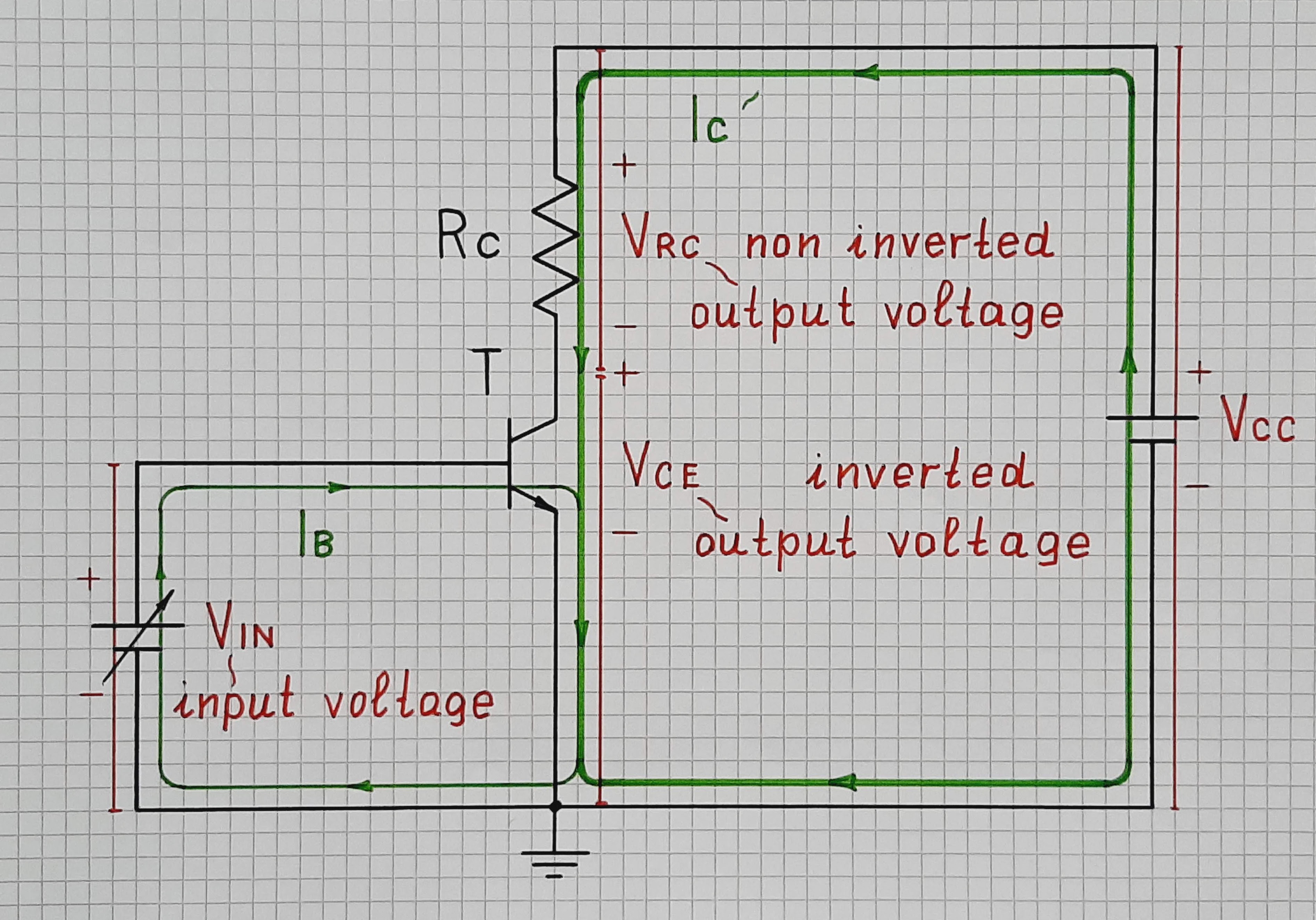 Transistor amplifier with a voltage output