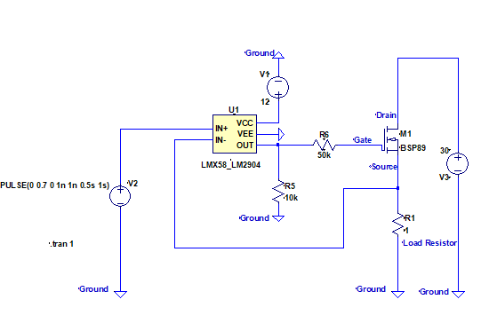 Constant current circuit LTspice simulation